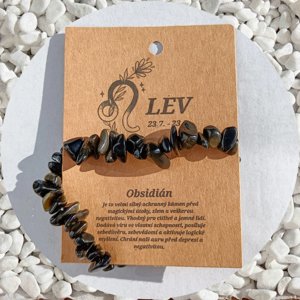 Minerální náramek Obsidián ve znamení LEV