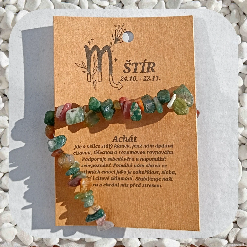 Minerální náramek achát ve znamení ŠTÍR
