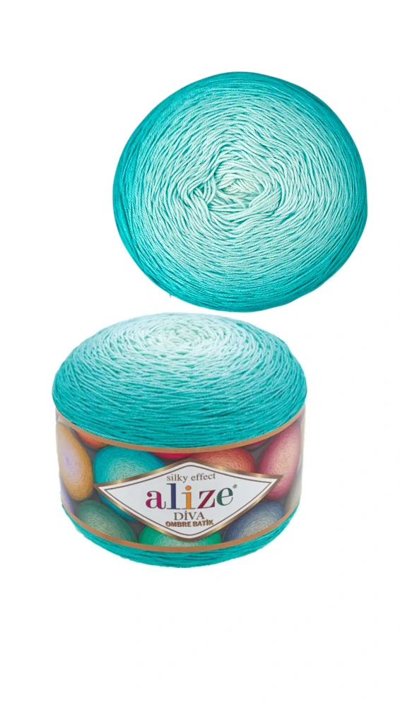 Diva ombre batik 7370 smaragdová