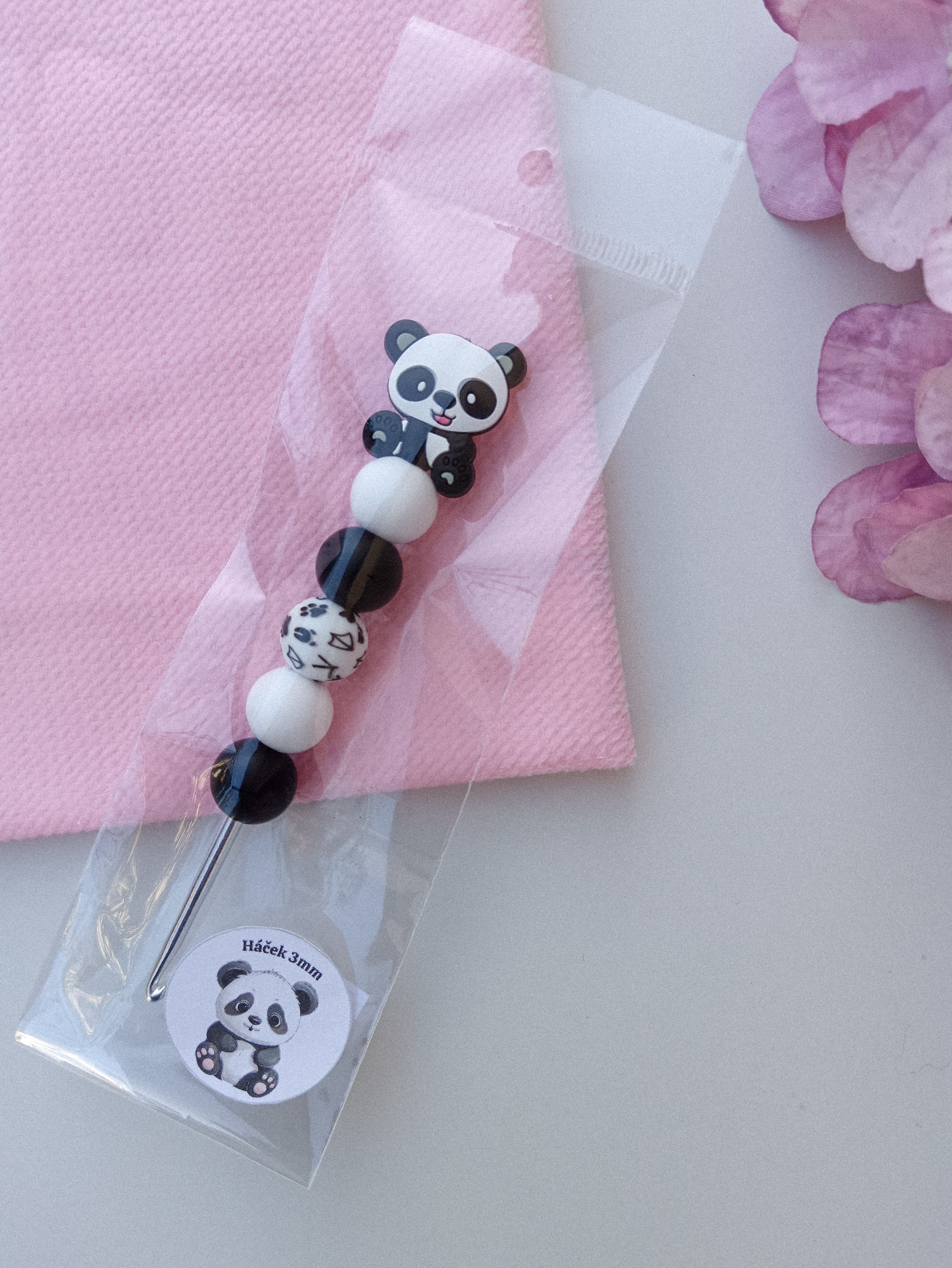 Ozdobný háček panda 3mm