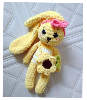 Návod na háčkovanou zaječí holčičku slunečnici 🌼