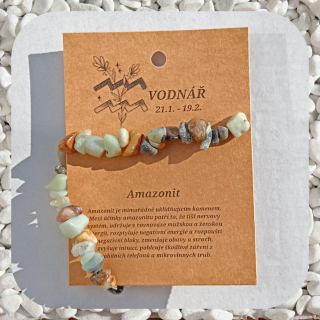 Minerální náramek Amazonit ve znamení VODNÁŘ 