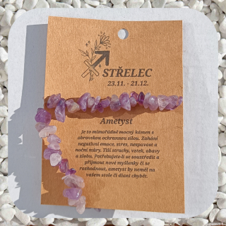 Minerální náramek Ametyst ve znamení STŘELEC