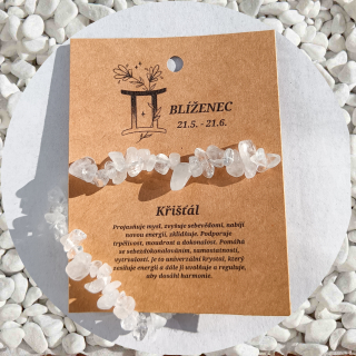 Minerální náramek Křišťál ve znamení BLÍŽENEC